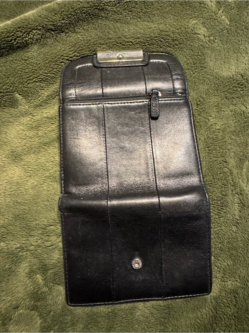 Coach Black Leather Trifold Wallet